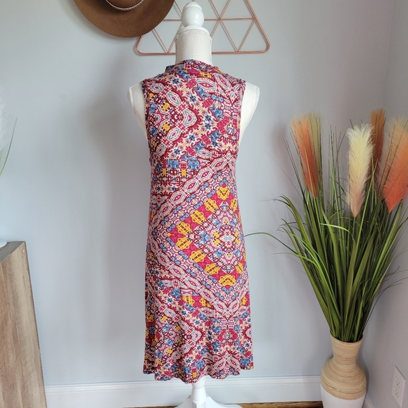 Maeve, Lilt Boho Print Mockneck Swing Knit Dress S - Picture 7 of 11